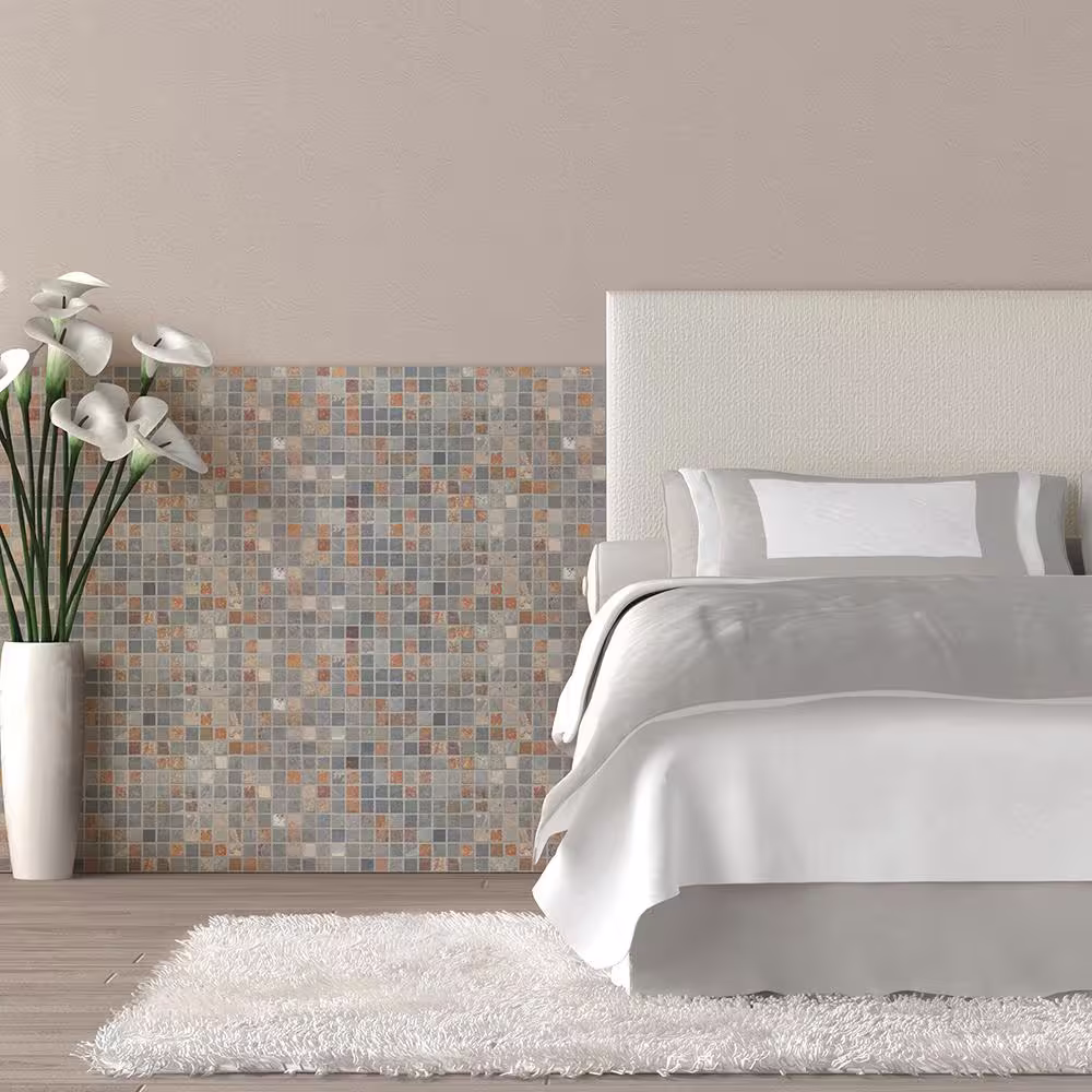 Jeffrey Court Slate Green 11.75 in. x 11.75 in. Textured Square Slate Wall and Floor Mosaic Tile (9.58 sq. ft./Case)