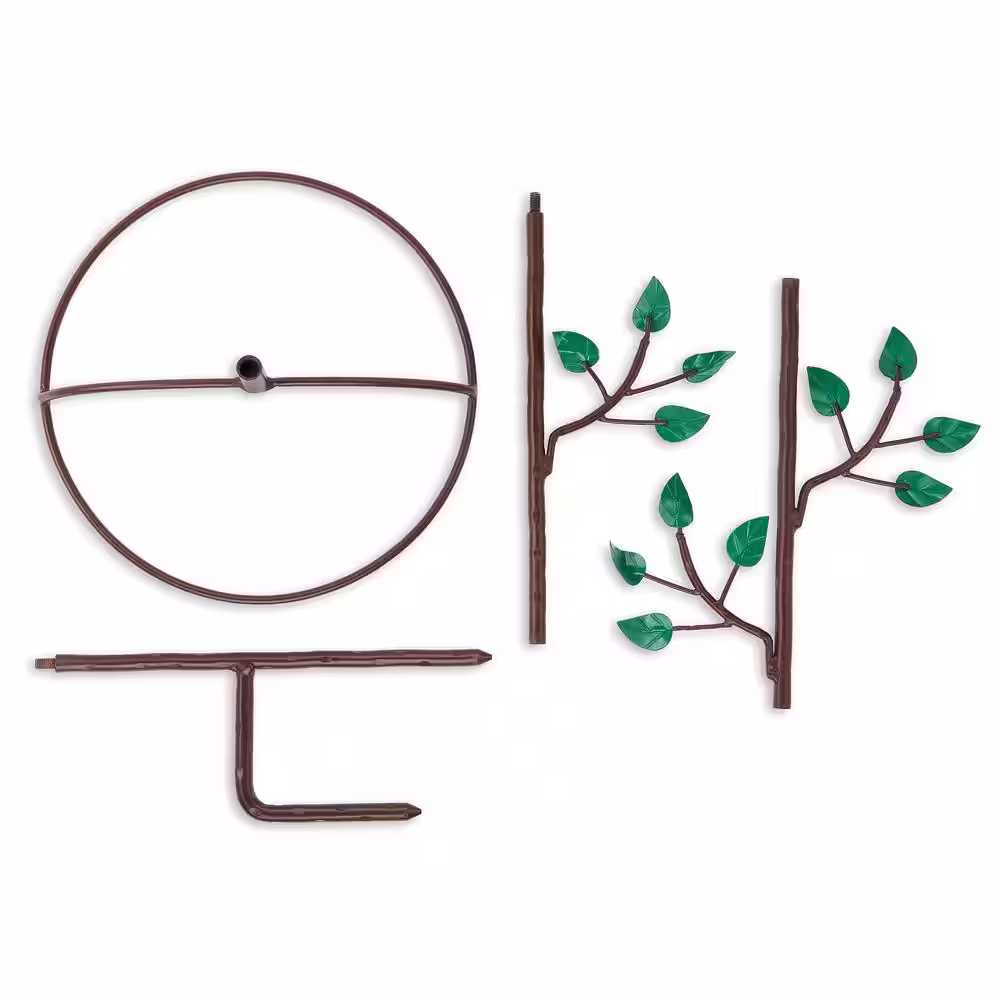 Good Directions Pure Copper Birdbath, Featuring Two Copper Birds and a Tree Themed Multi-Pronged Garden Pole