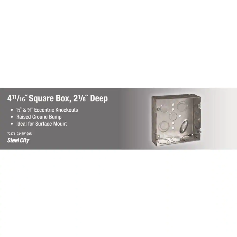 None 4 in. 42 cu. in. 2-1/8 in. Deep Square Box
