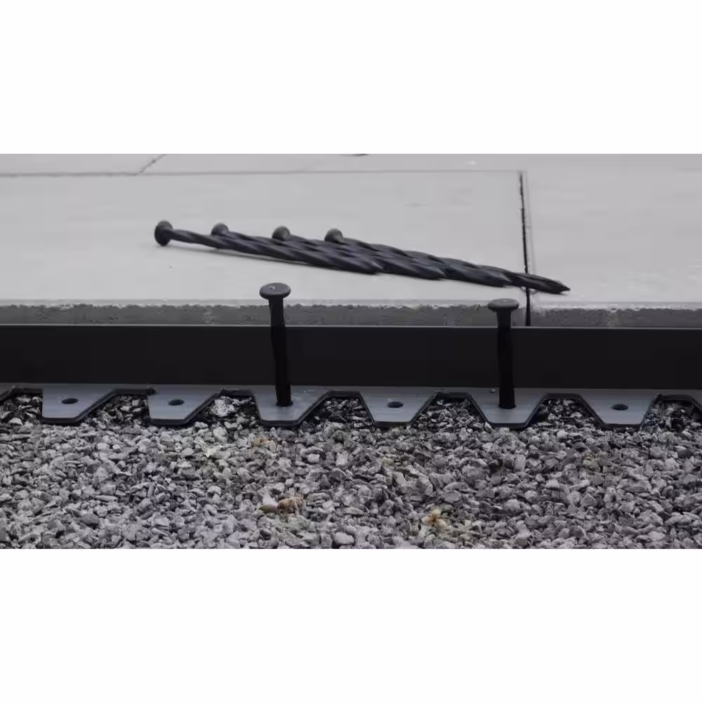 Technoflex Flexi-Pro 48 in. x 2.25 in. x 1.75 in. Black PVC Paver Edging - 24 ft. (6-Pieces of 48 in.) Pro Grade with 24-Spikes