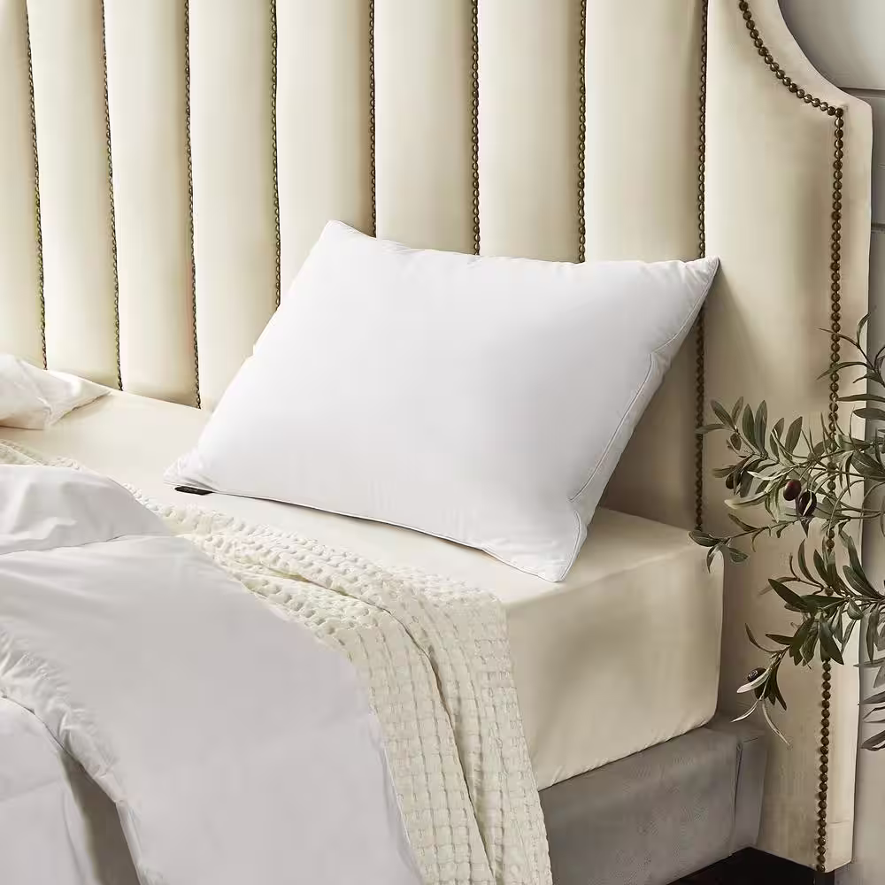 None Farm to Home 100% Organic Cotton Softy-Around Feather and Down Medium Firm Jumbo Pillow (2-Pack)
