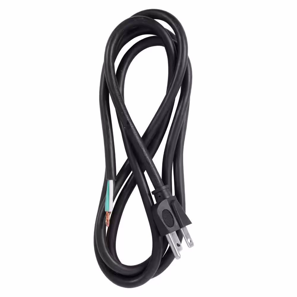 Bergen Industries 6 ft. 14/3 SJTW 15 Amp/125-Volt 1875-Watt 3-Wire Appliance/Power Tool Cord, Black
