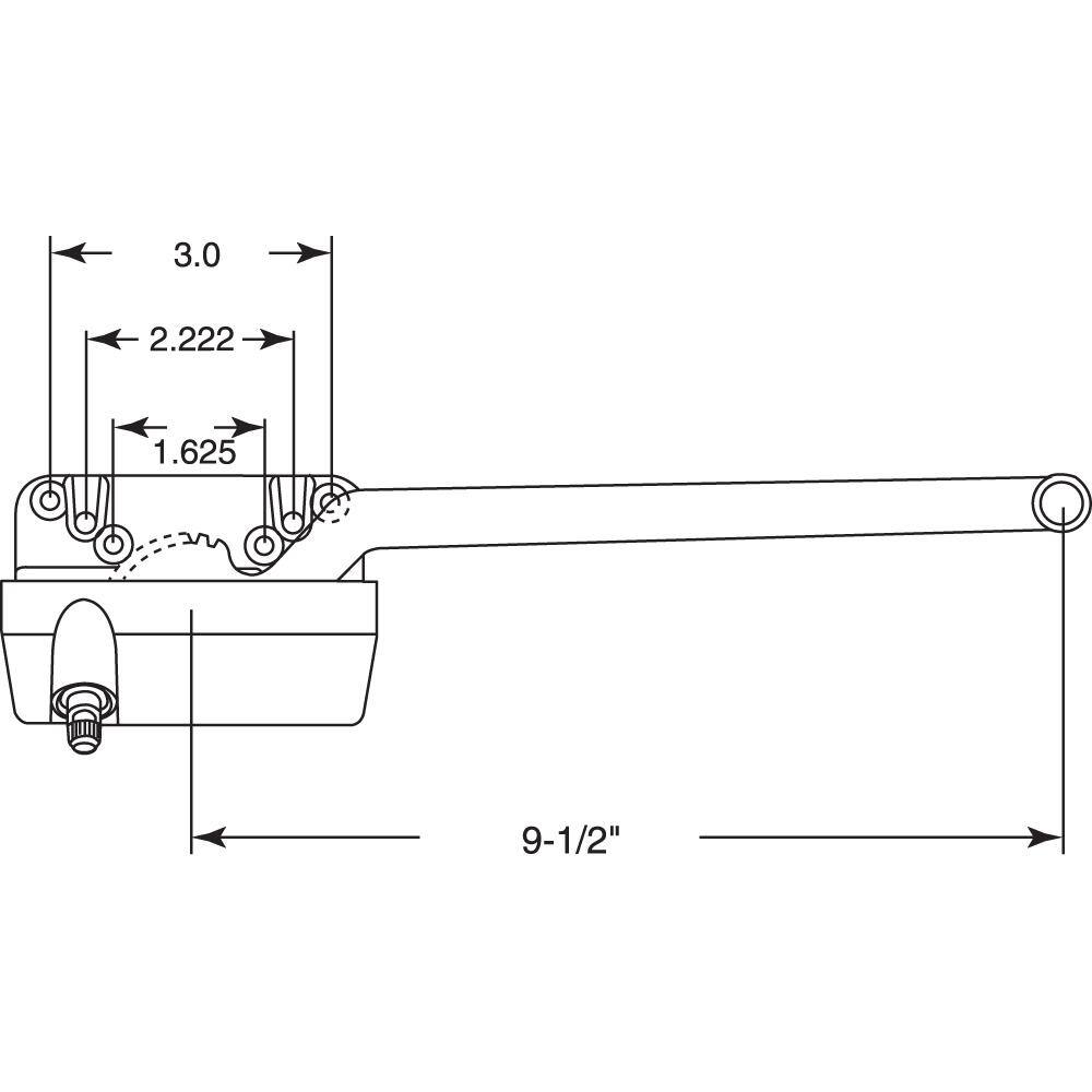 Prime-Line 9-1/2 in. Single-Arm Right-Hand Casement Operator