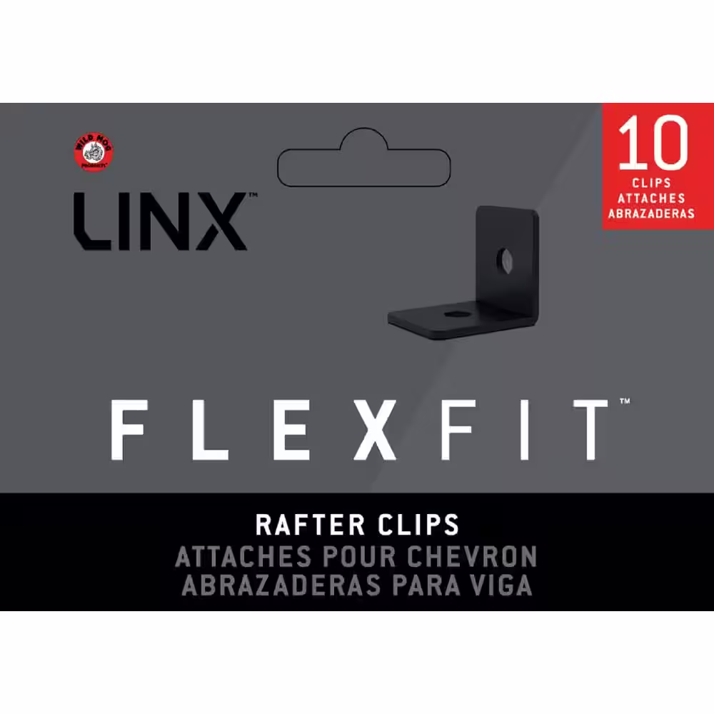 WILD HOG LINX 1.25 in. x 1.5 in. RafterFit Pergola Black Steel Rafter Clips (10-Pack)