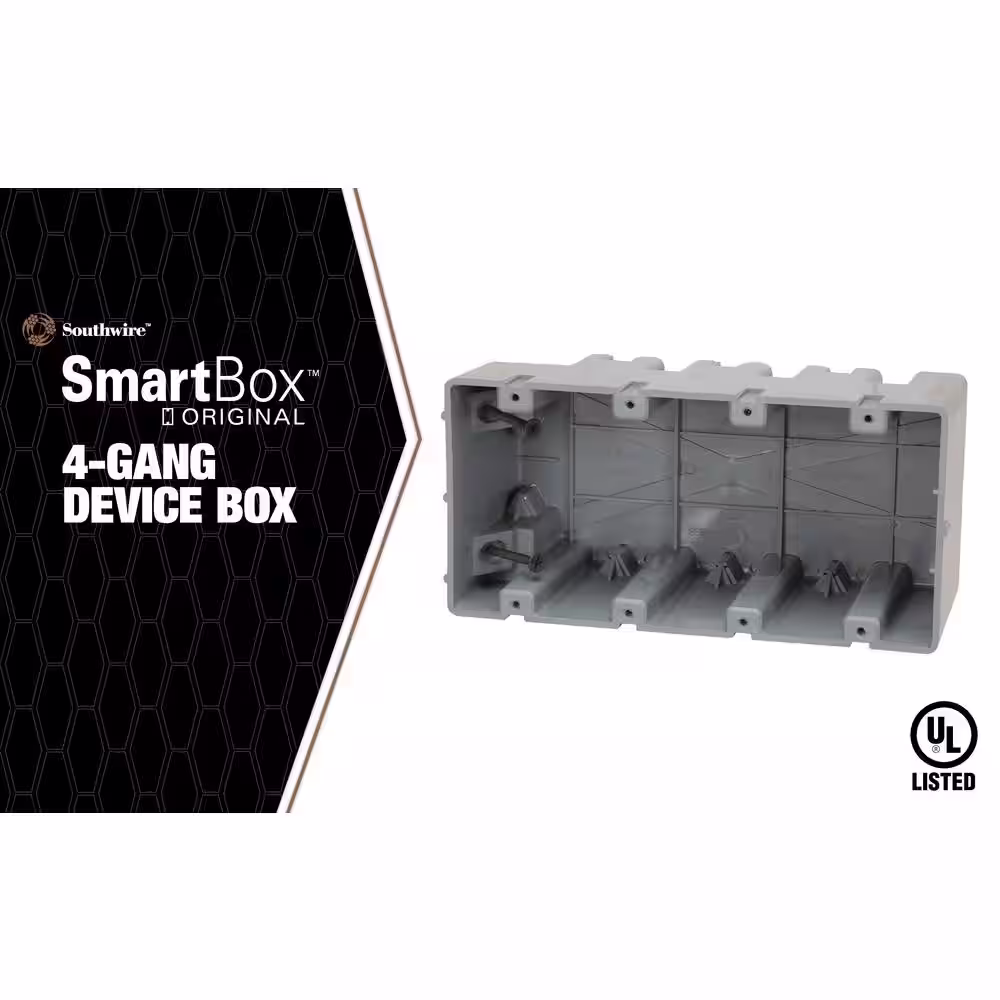 Southwire Smart Box 4-Gang Adjustable Depth Device Box