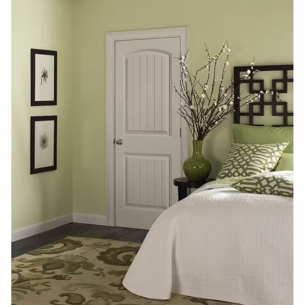 Masonite 30 in. x 80 in. 2 Panel Cheyenne Smooth Camber Top Plank Hollow Core Primed Composite Interior Door Slab