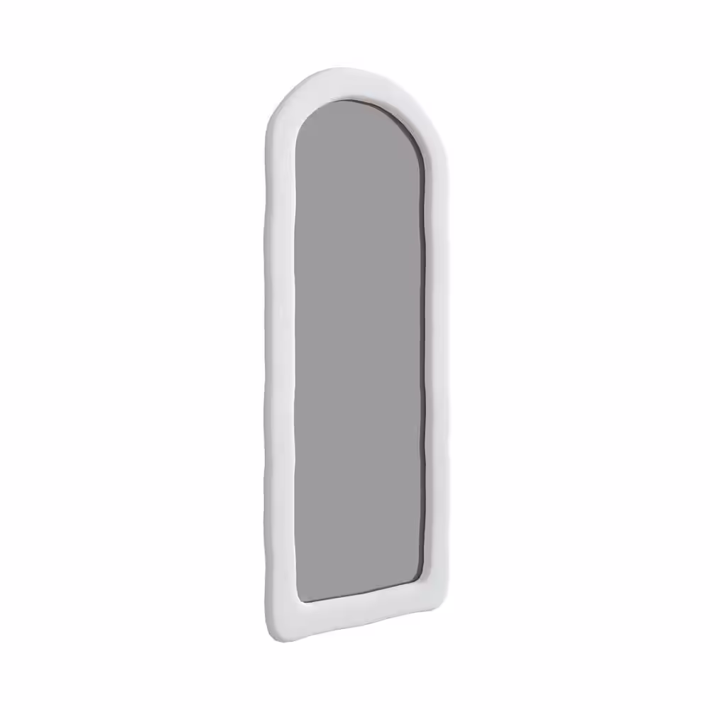 Glass Warehouse Thea 30 in. W x 71 in. H Framed Arched Vanity Mirror in White