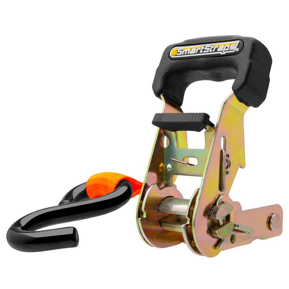 SmartStraps 10 ft. Orange Padded D-Handle Heavy-Duty Racthet Tie Down Straps with 1,000 lb. Safe Work Load - 4 pack