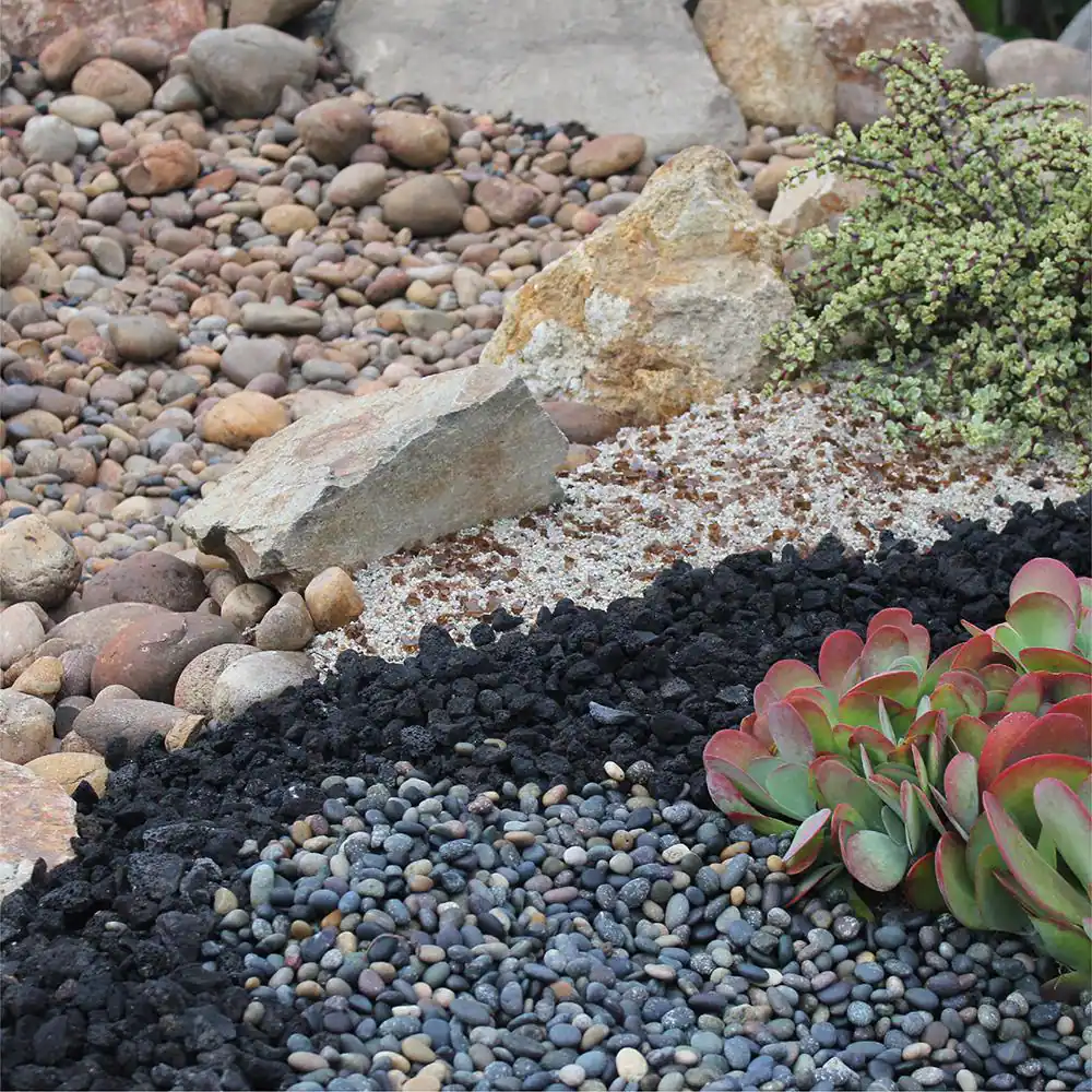Southwest Boulder & Stone 17 cu. ft. Small 3/4 in. Black Lava Rock Bulk Landscape Rock