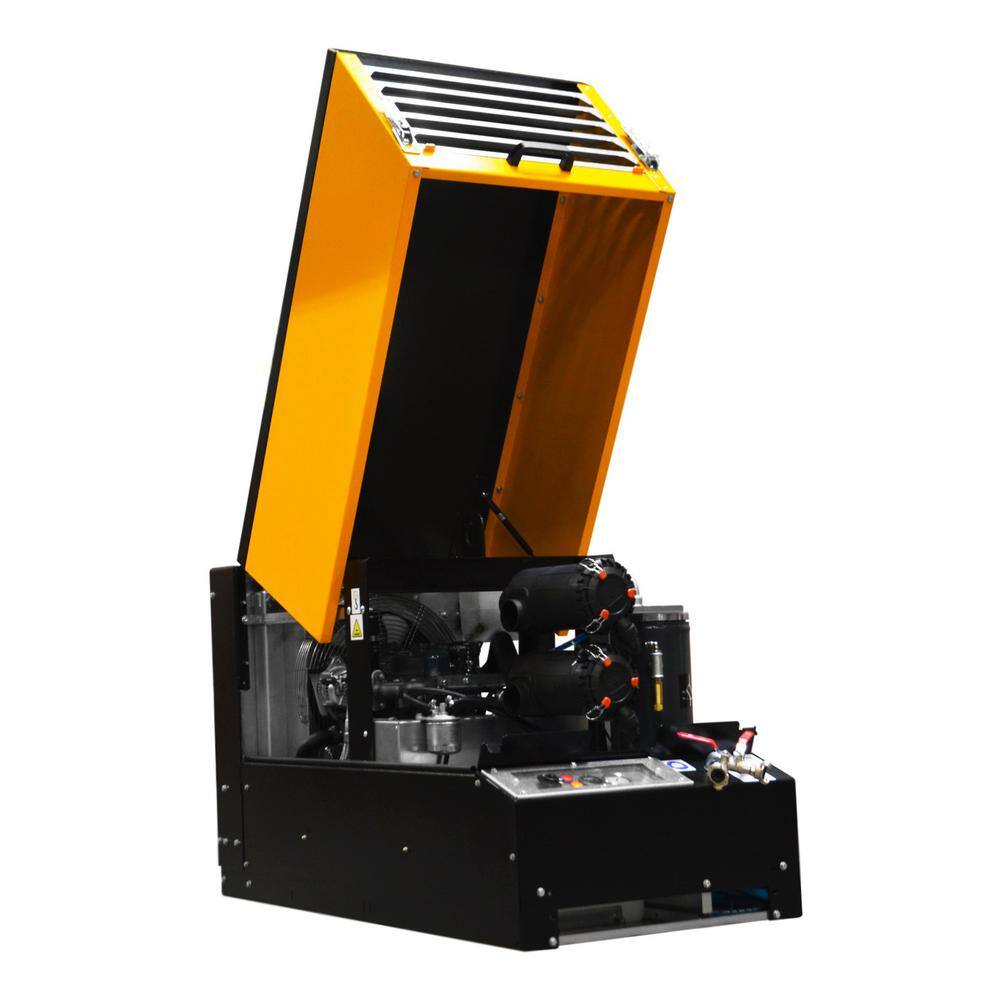 EMAX 90 CFM 125 PSI Stationary Diesel Driven Rotary Screw Air Compressor with 24 HP Kubota Diesel Engine