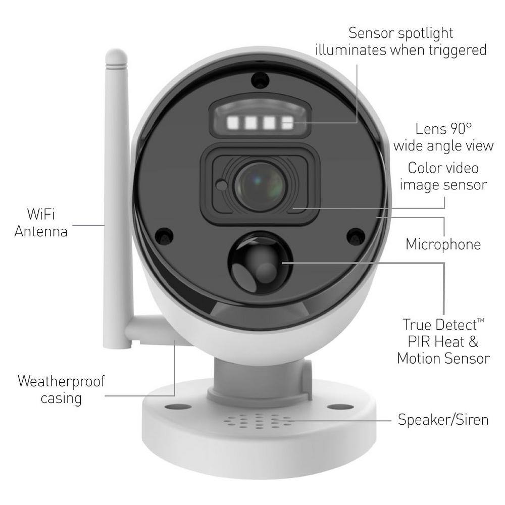 Swann 8-Channel 1080p 1TB PoE Cat5 NVR Security Camera System with 4 WiFi Bullet Cameras