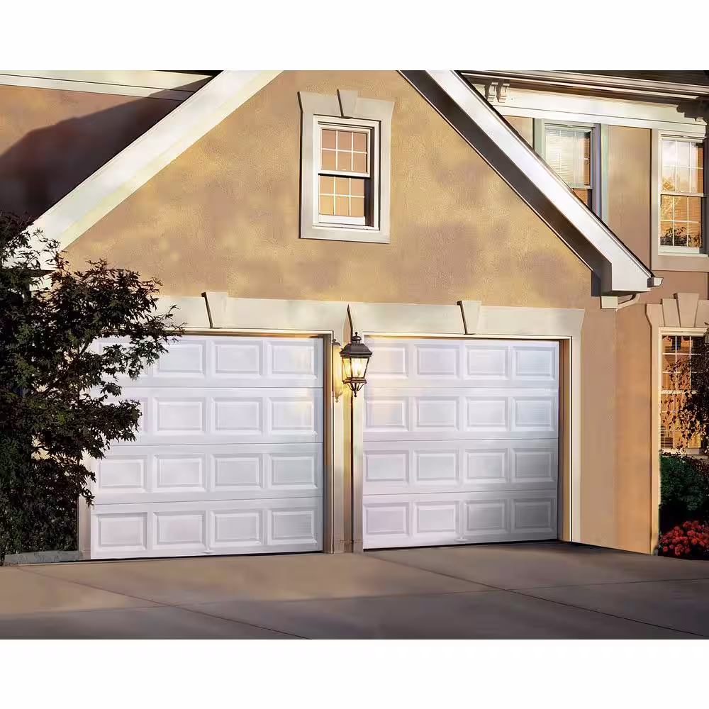 Clopay Classic Steel 8 ft. X 7 ft. Non-Insulated Solid White Garage Door