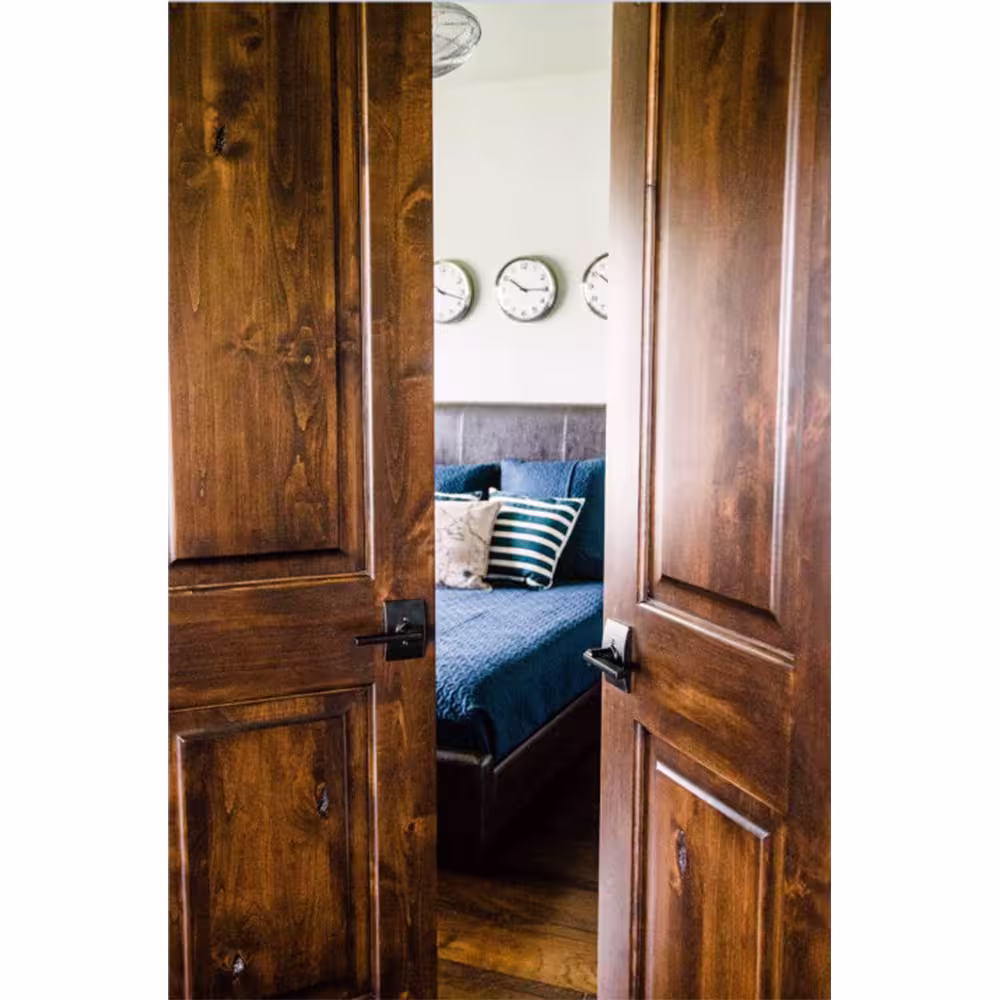 Krosswood Doors 30 in. x 80 in. Knotty Alder 2-Panel Square Top Door (2-Pack)