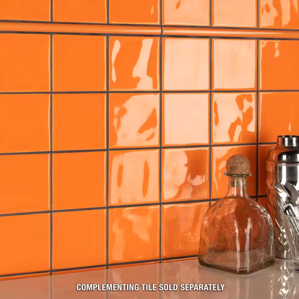 Merola Tile Twist Square Orange Sunset 11-3/4 in. x 11-3/4 in. Ceramic Mosaic Tile (9.8 sq. ft./Case)