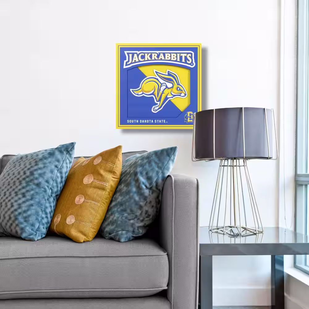 None NCAA South Dakota State Jackrabbits 3D Logo Series Wall Art - 12x12