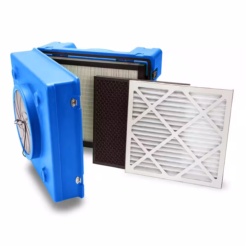 B-Air 1/3 HP 2.5 Amp HEPA Air Scrubber Purifier for Water Damage Restoration Negative Air Machine in Blue