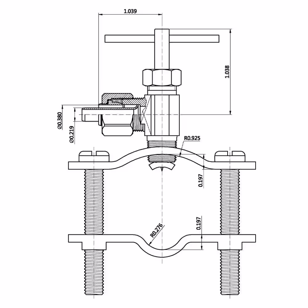 Everbilt 3/8 in. OD Compression Brass Saddle Valve Fitting
