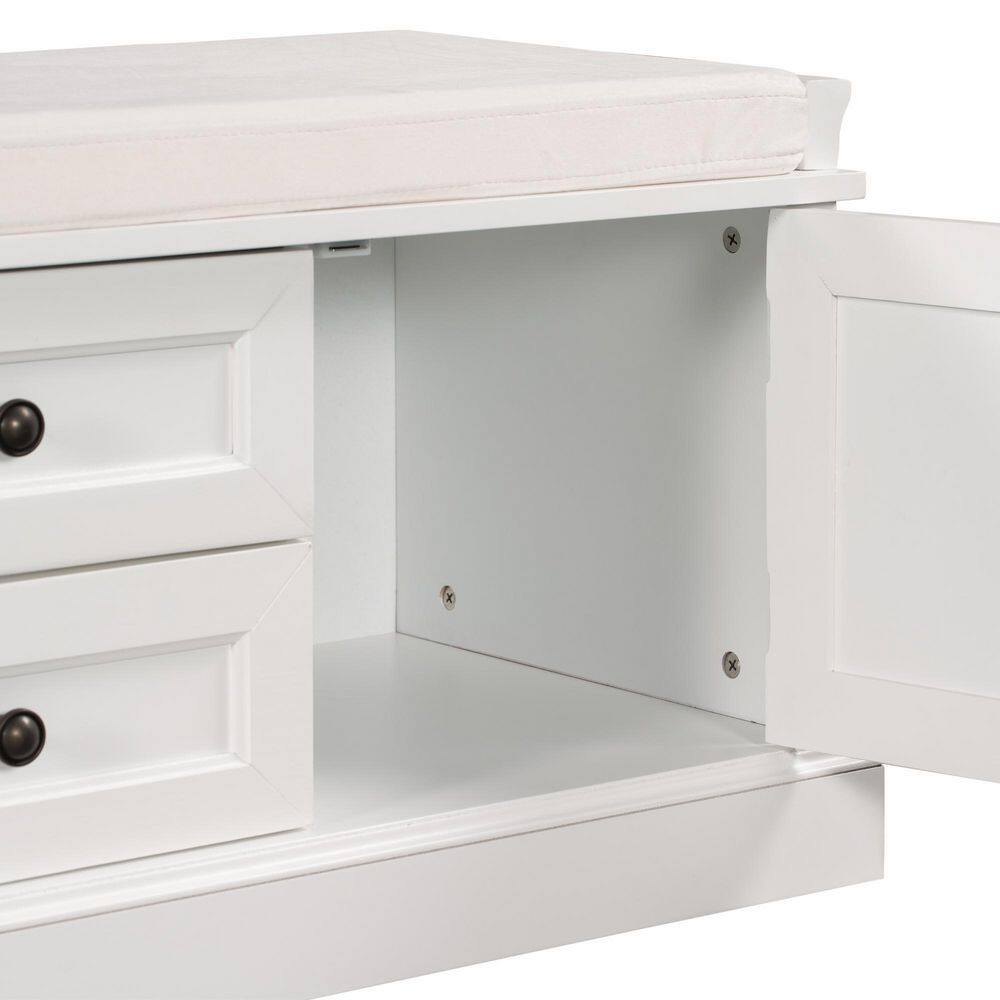 ZIRUWU Wood Shoe Storage Bench