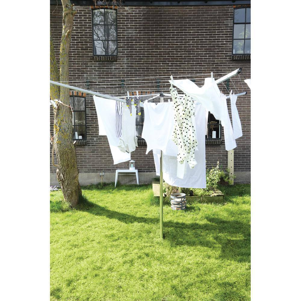 Brabantia 116.1 x 116.1 in. Topspinner Outdoor Rotary Clothesline with Ground Spike and Protective Cover