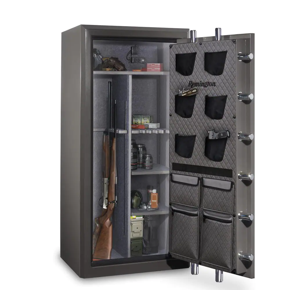 Remington Nitro 26-Gun Fireproof and Waterproof Gun Safe with Electronic Lock, Seltzer Gray Gloss
