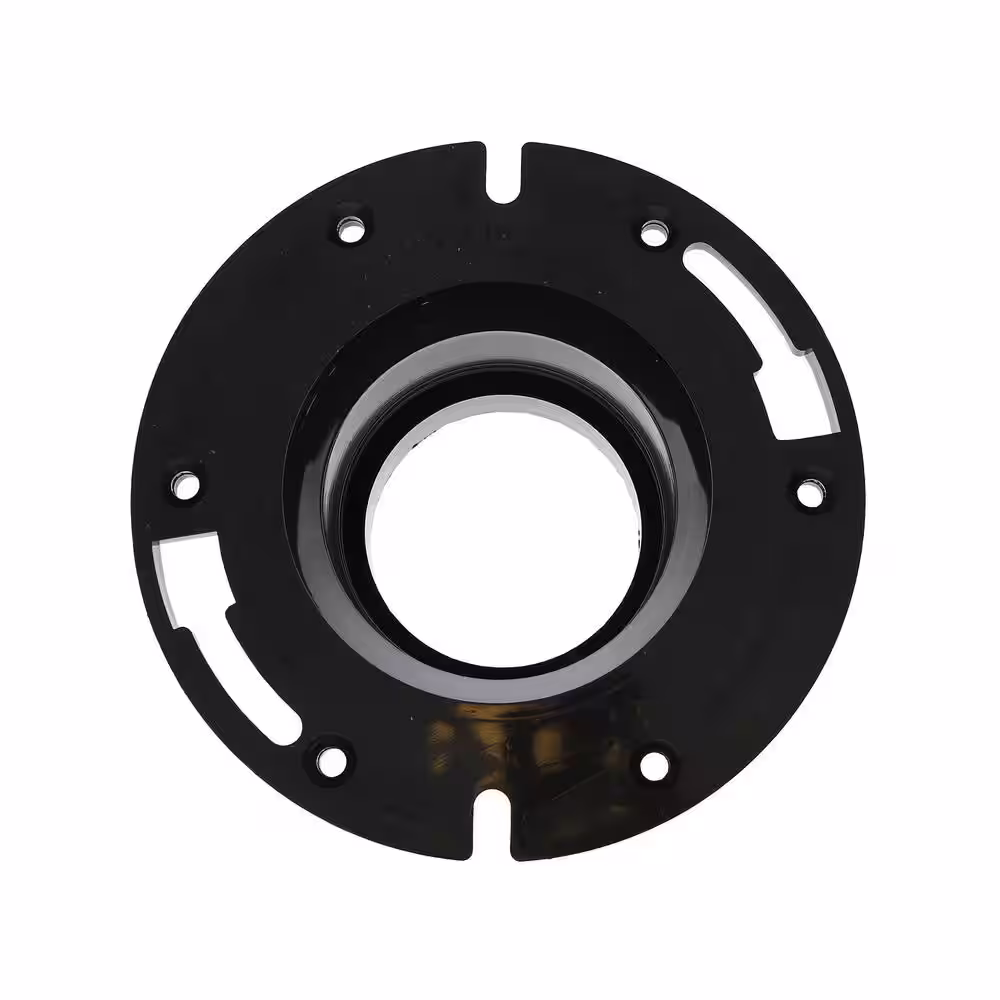 JONES STEPHENS 7 in. O.D. x 3 in. Height ABS 2-Finger Push-In Closet (Toilet) Flange for 4 in. Cast Iron or Schedule 40 DWV Pipe
