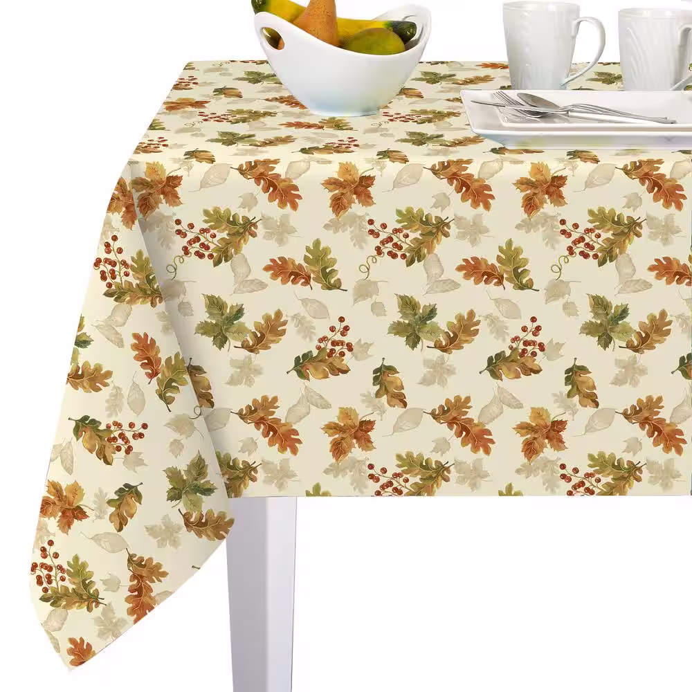 Elrene Swaying Leaves Allover Print Fall Tablecloth
