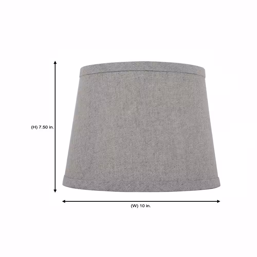 Hampton Bay Mix and Match 10 in. Dia x 7.5 in. H Gray with Silver Sparkle Round Accent Lamp Shade