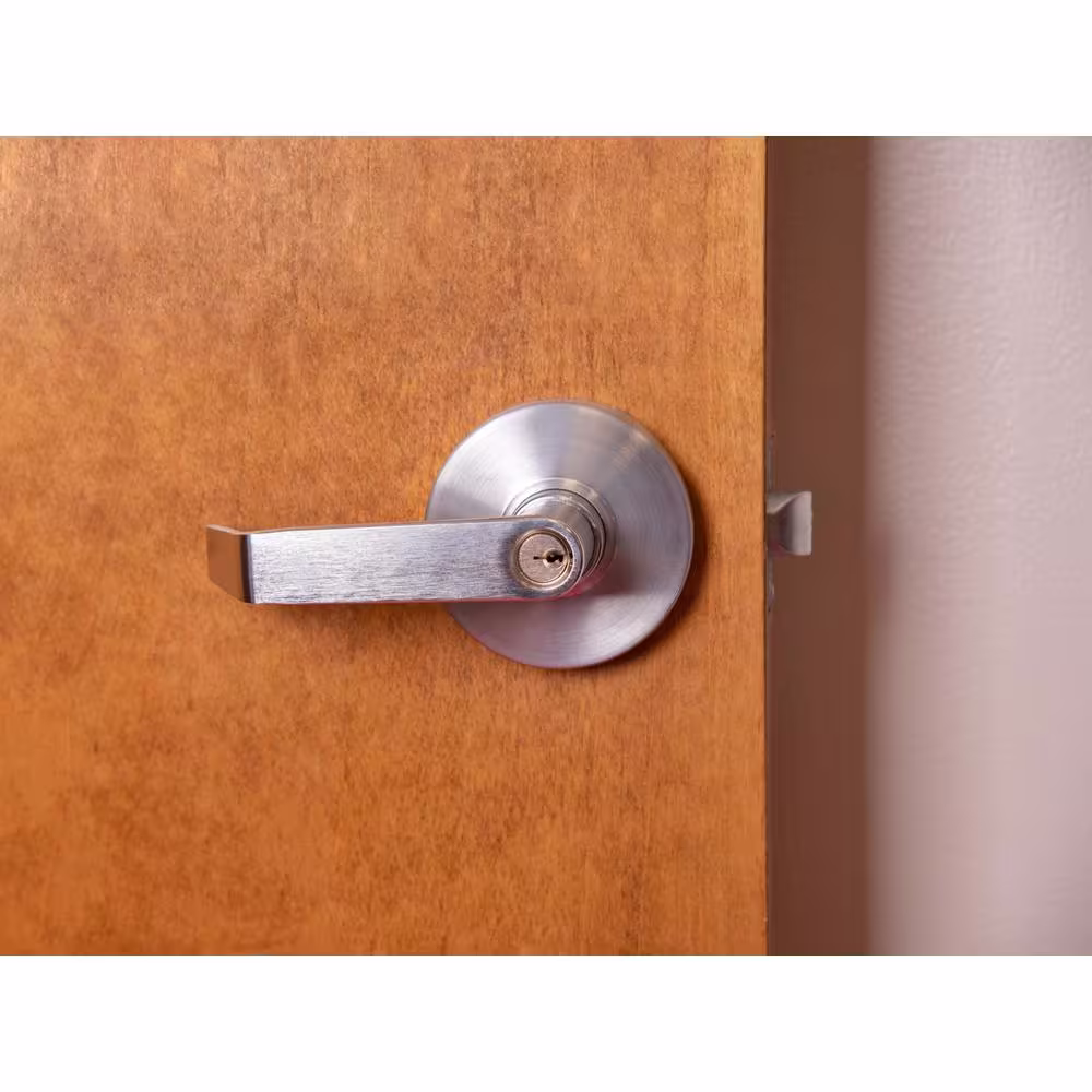 Taco Heavy Duty Brushed Chrome Grade 1 Commercial Cylindrical Entry Door Handle with Lock and Clutch Function