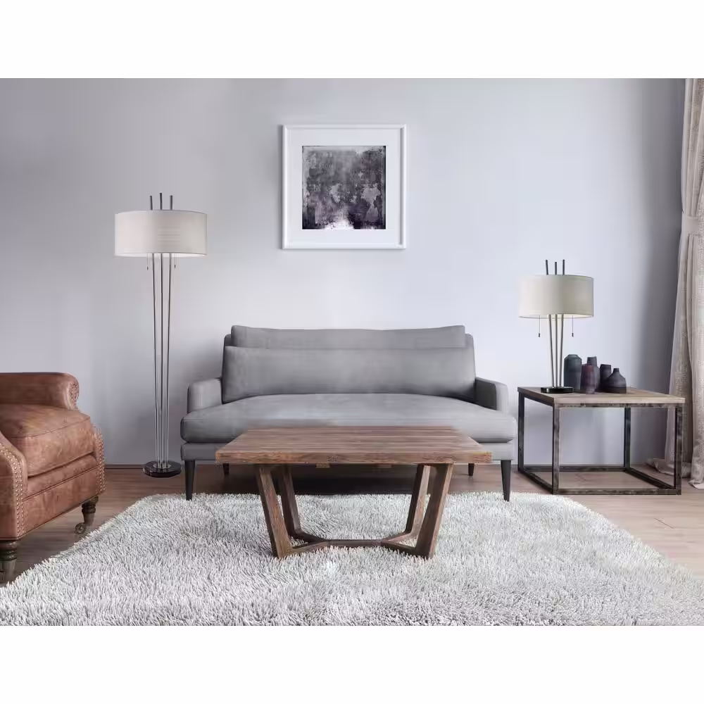 Adesso Anderson 71 in. Brushed Steel Floor Lamp