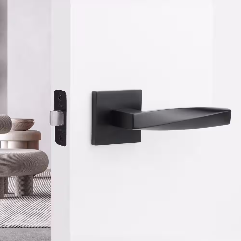 McBowery Convex Matte Black Double Dummy Modern Door Lever