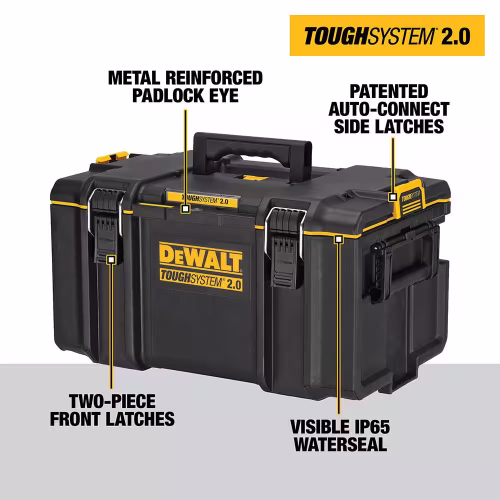 DEWALT Toughsystem 2.0 Large Tool Box and 2.0 Deep Tool Tray