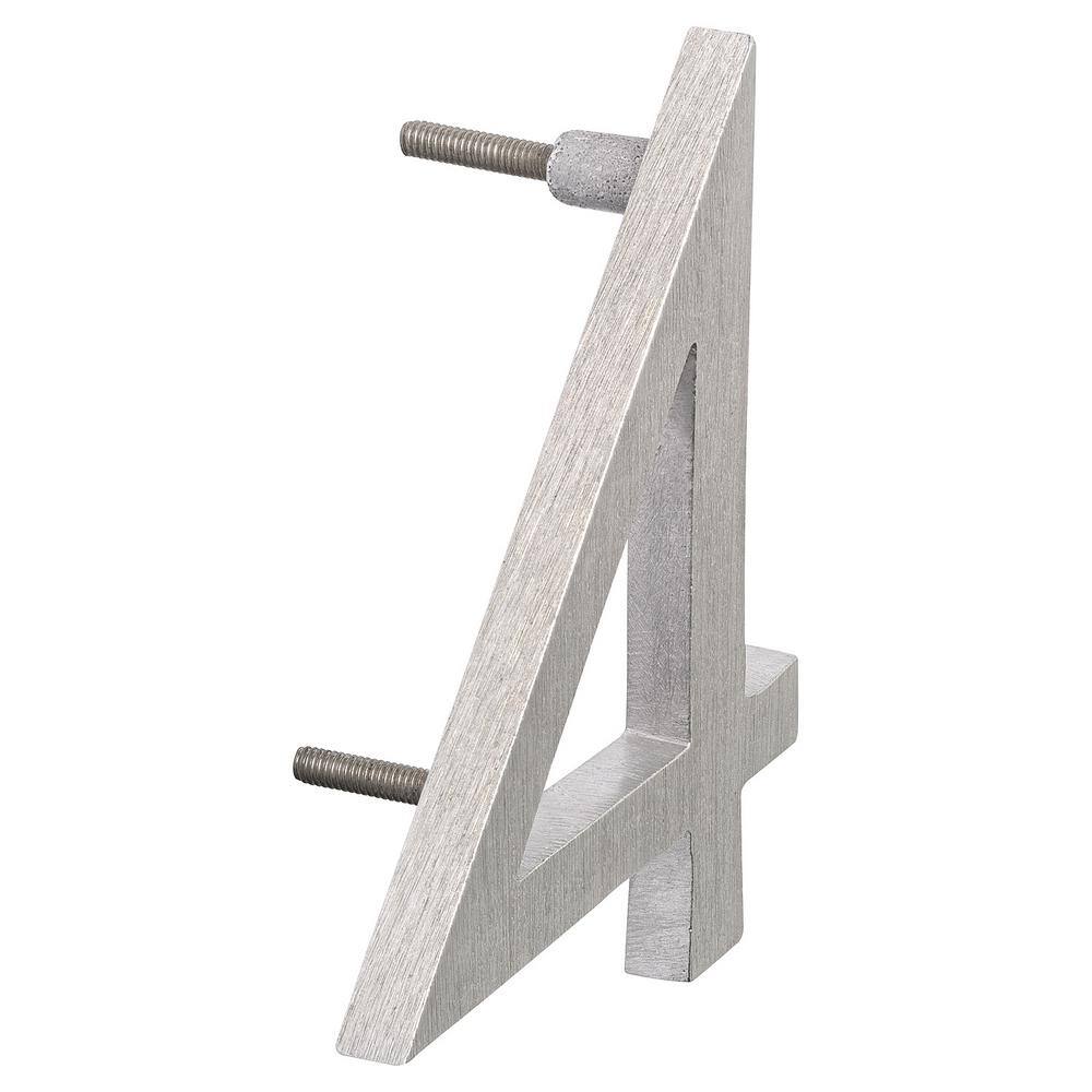 Montague Metal Products 4 in. Brushed Aluminum Floating or Flat Modern House Number 4