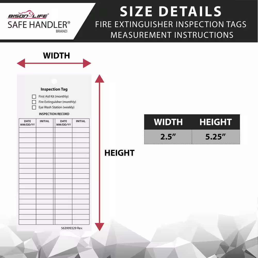 Safe Handler White/Black, Fire Extinguisher/Monthly Inspection Tags, (Pack of 300)