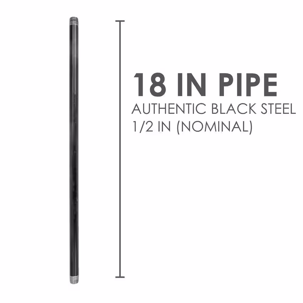 STZ 1/2 in. x 1.5 ft. Black Steel Schedule 40 Cut Pipe