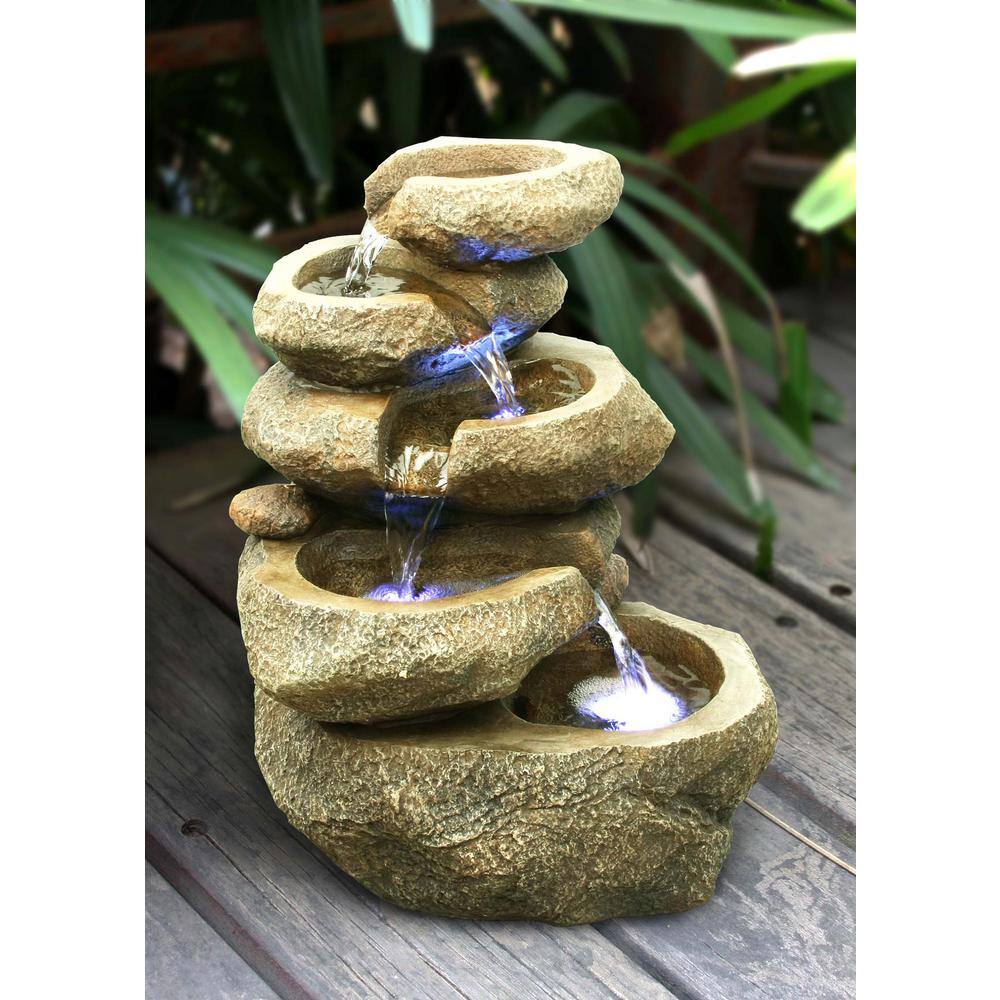 Hi-Line Gift Rock 5 Level with LED Fountain