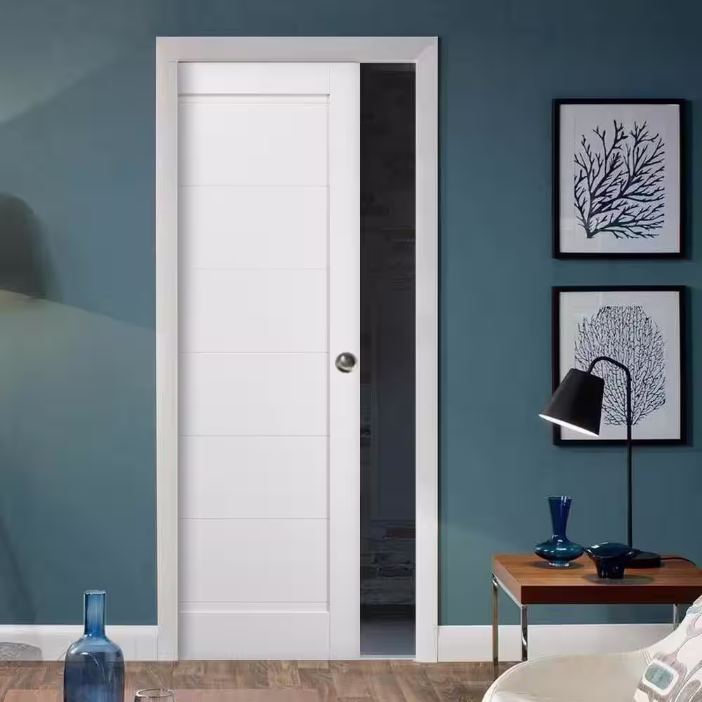 Sartodoors 4115 42 in. x 80 in. 1 Panel No Bore Solid MDF Core White Finished Pine Wood Interior Door Slab