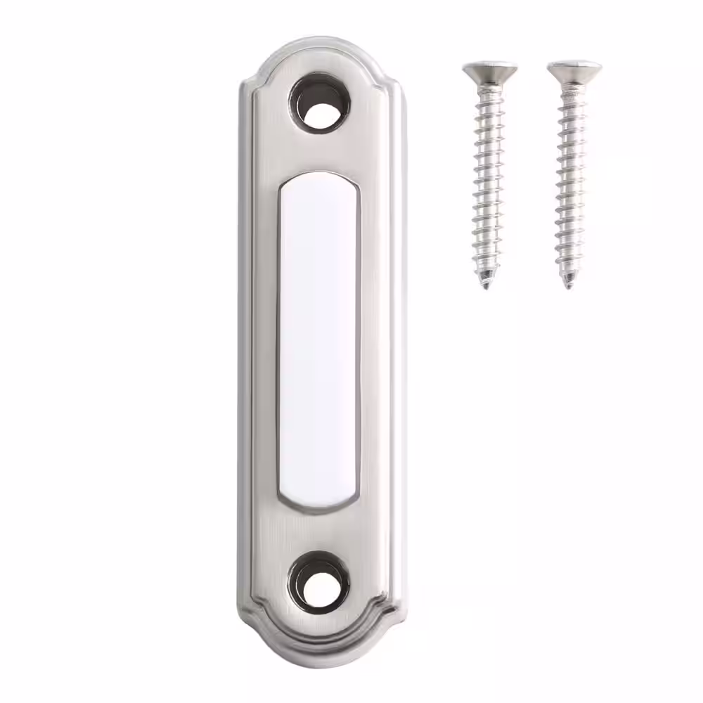 Defiant Wired LED Illuminated Doorbell Push Button, Brushed Nickel