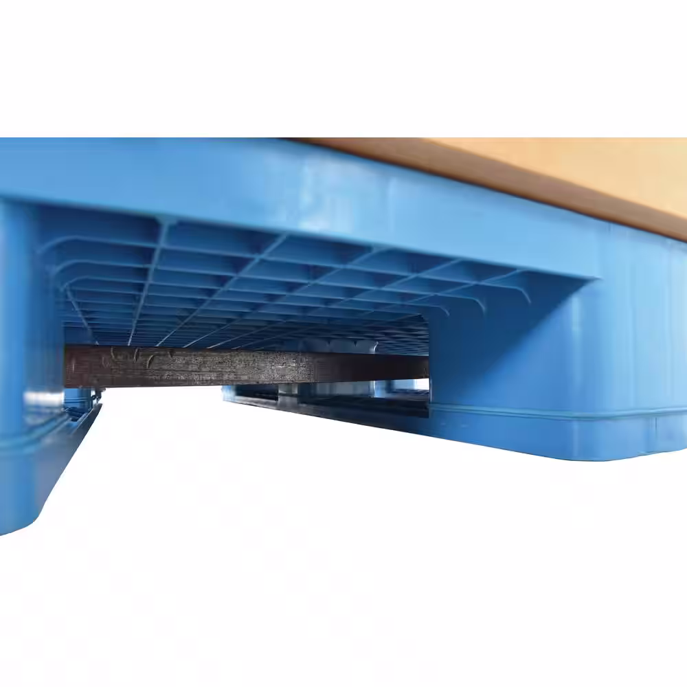 Vestil 47 in. x 40 in. x 7 in. Hygenic Rackable and Solid Top Plastic Pallet/ Skid