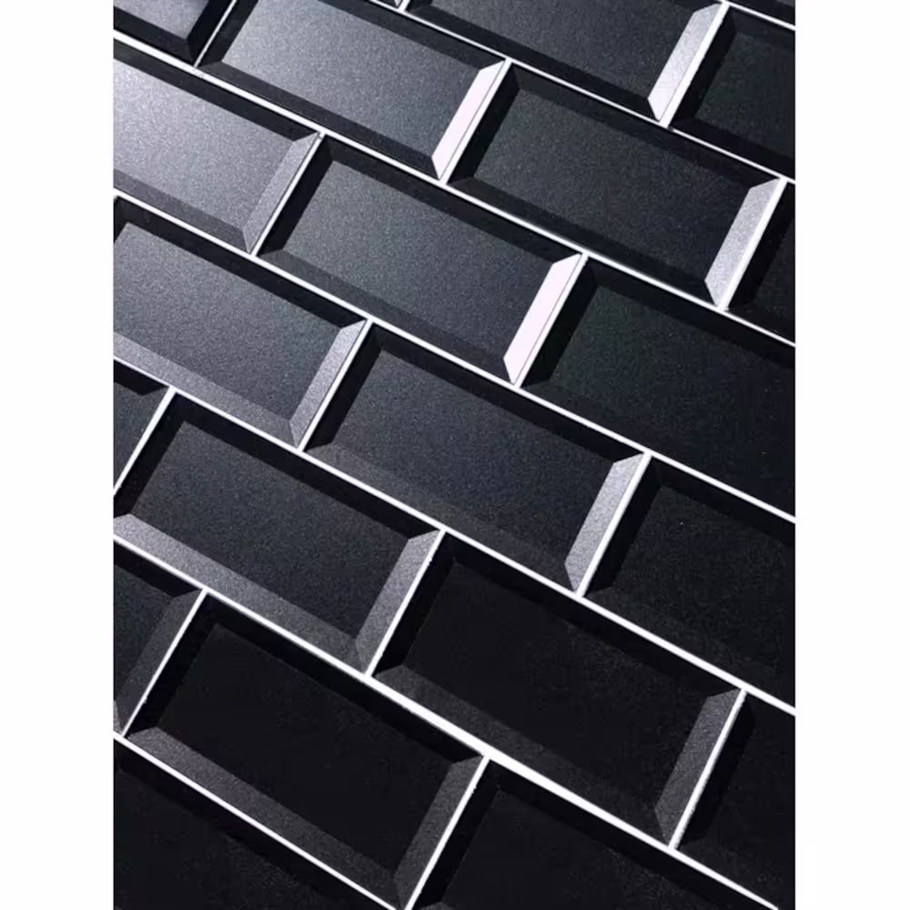 ABOLOS Secret Dimensions Glossy Blue Gray Reverse Beveled 3 in. x 6 in. Glass Wall Tile (0.125 Sq. Ft./Piece)