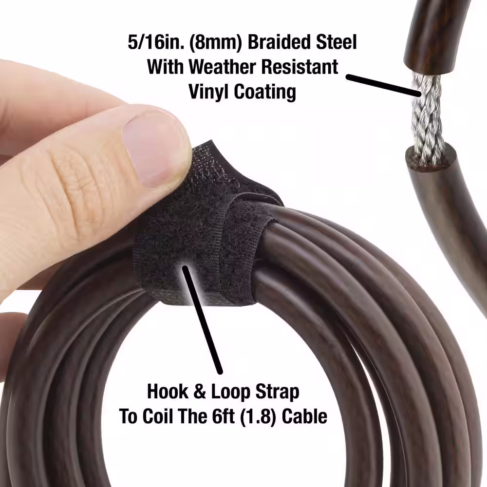 Master Lock Cable Lock with Key, Adjustable to 6 ft., Mossy Oak Country DNA (2-Pack)