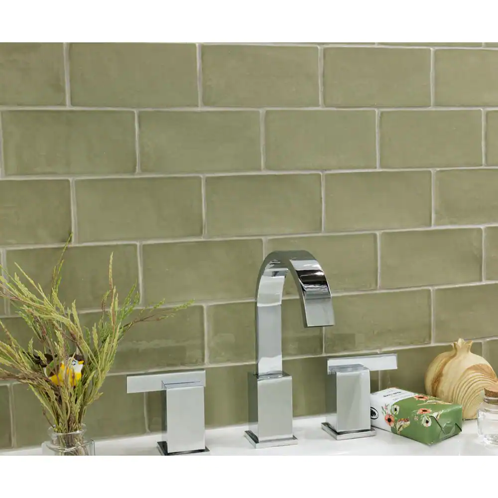 Ivy Hill Tile Catalina Kale 3 in. x 6 in. Polished Ceramic Subway Wall Tile (5.38 sq.ft./case)