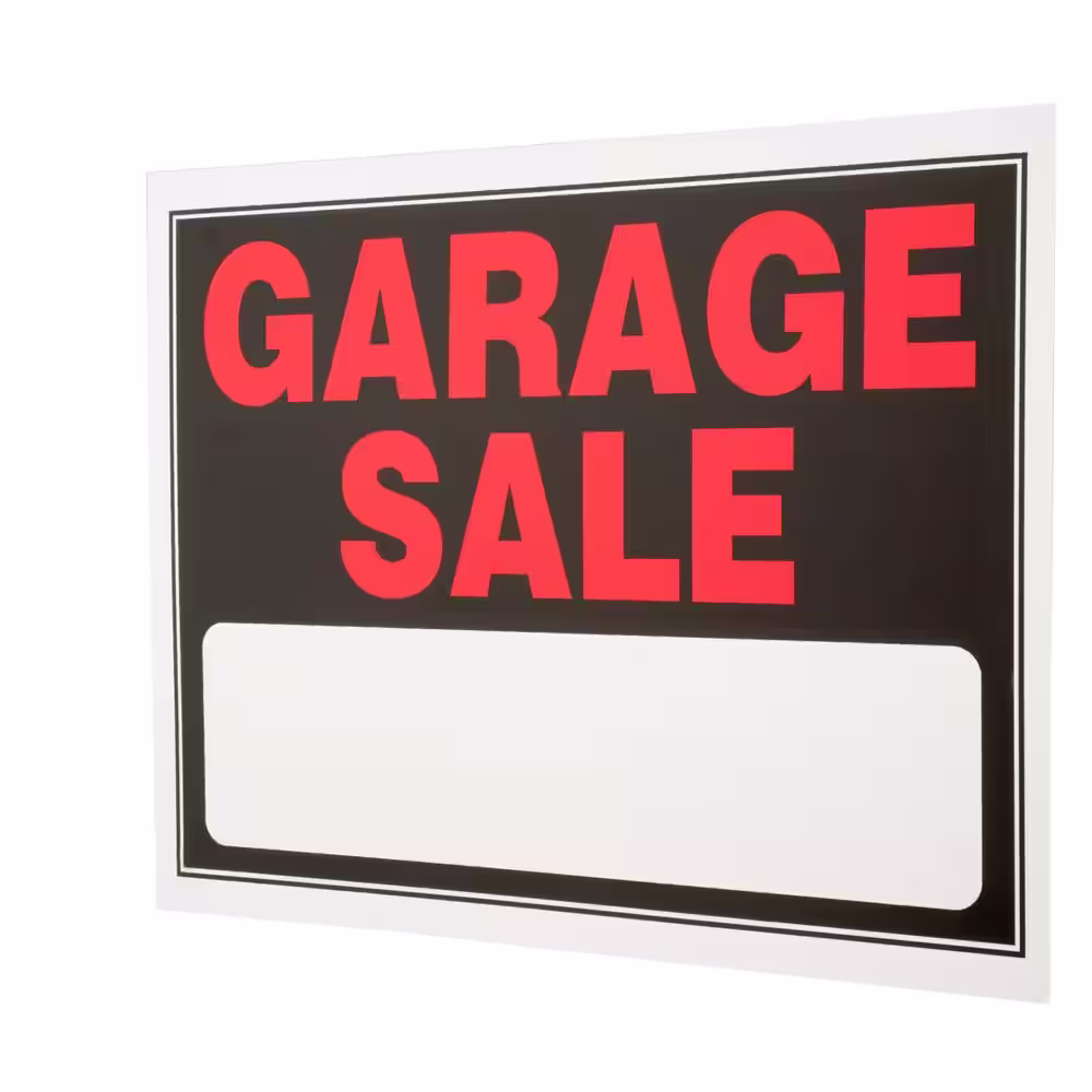 Everbilt 15 in. x 19 in. Day-Glow Plastic Garage Sale Sign