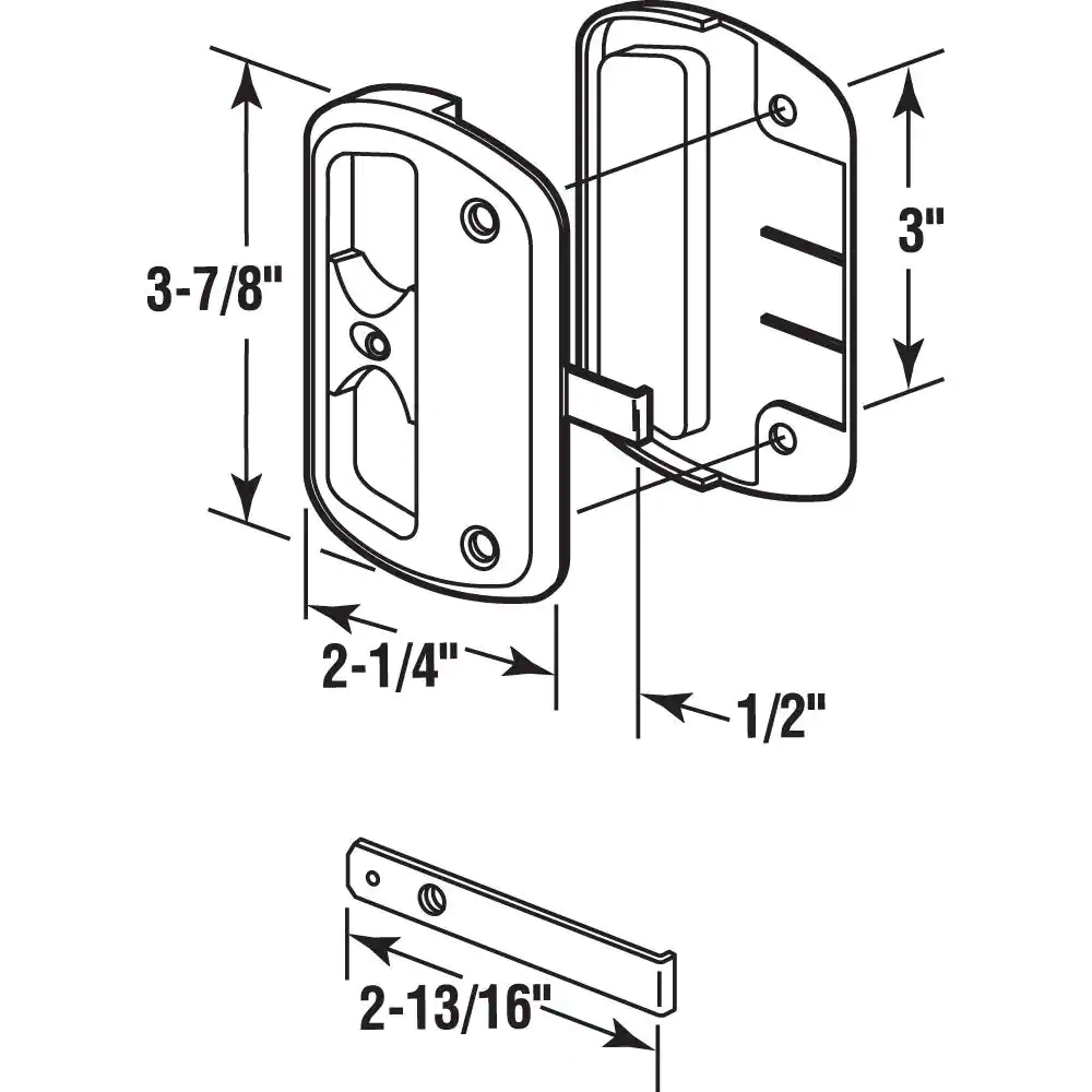 Prime-Line Black Plastic Sliding Screen Door Latch and Pull, Alumilite