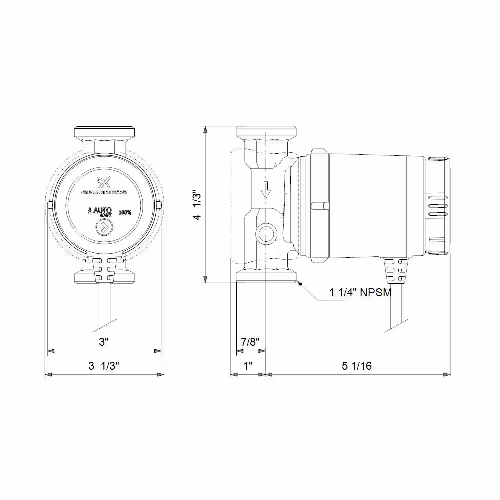 Grundfos Comfort UP10-16 PM A BU/LC - Circulator Pump with 6 ft. Cord