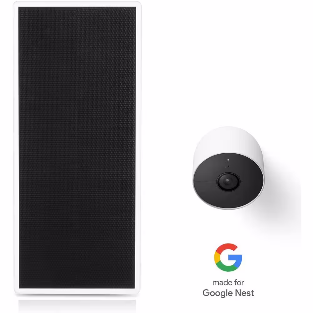 Wasserstein Premium Solar Panel for Google Nest Cam (Battery) with 3.5-Watt Solar Power - Made for Google Nest