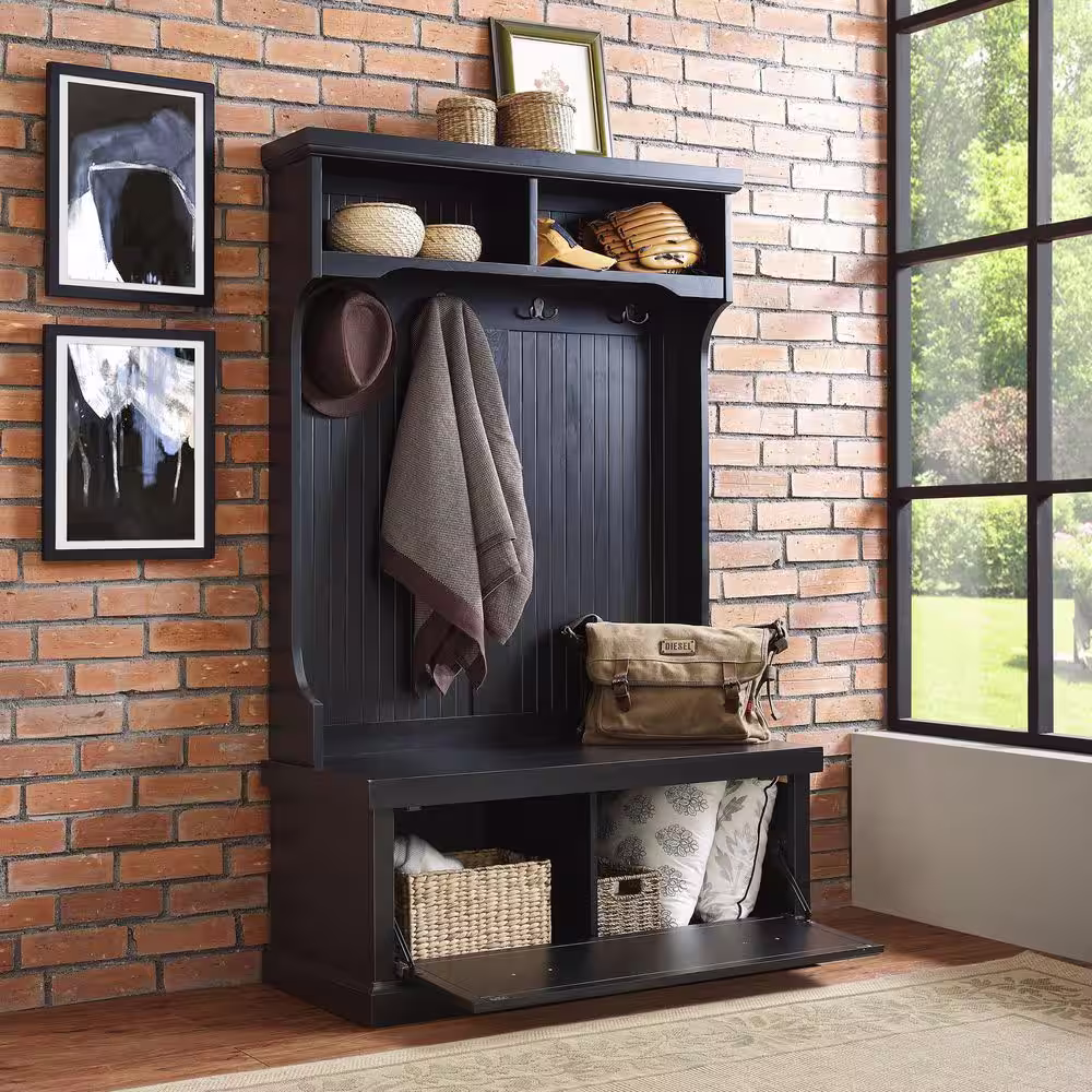 Crosley Seaside Black Hall Tree
