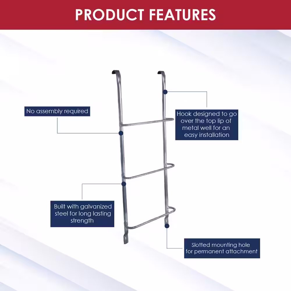 SHAPE PRODUCTS 3-Step Steel Window Well Escape Ladder