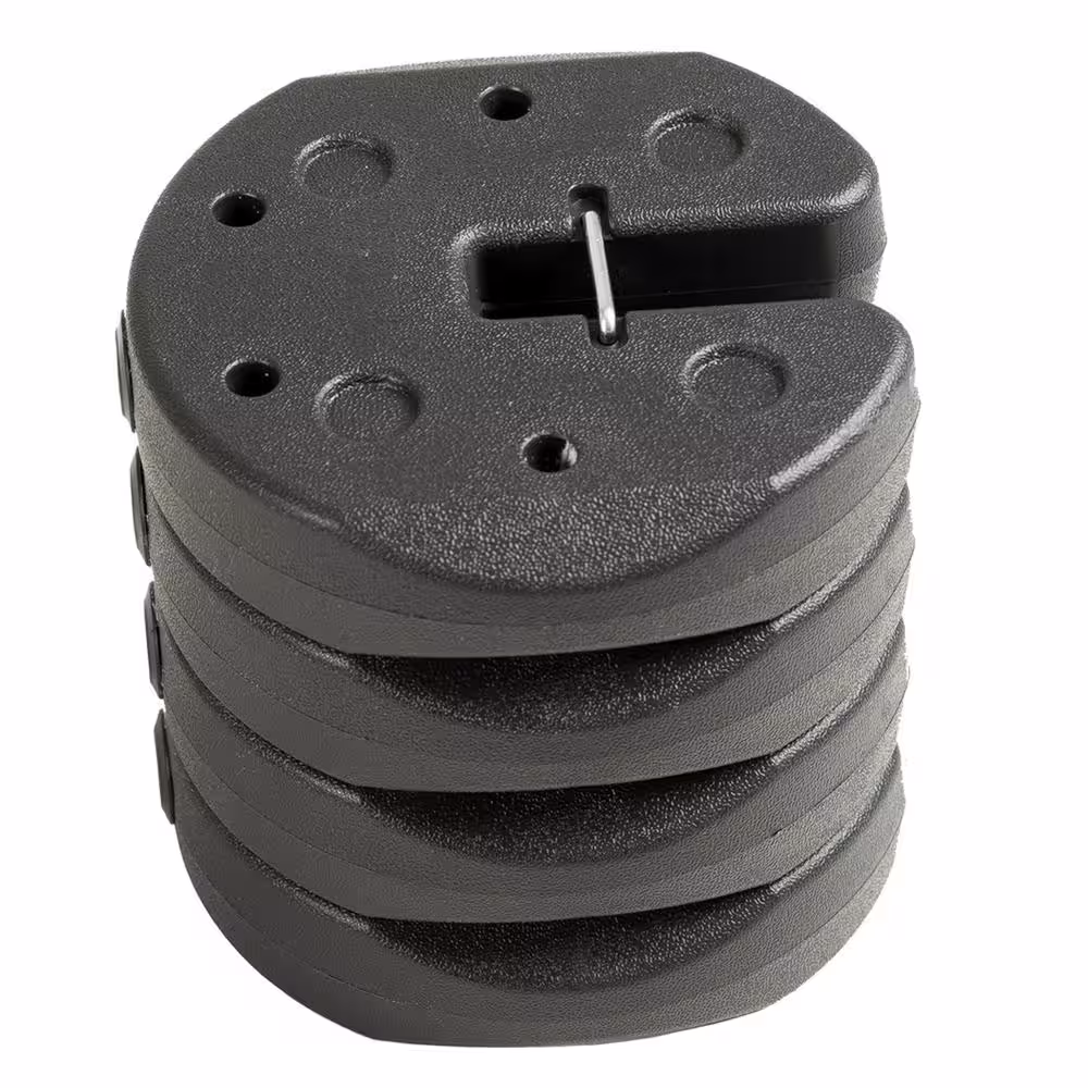 None 28 lbs. 4-Pieces Resin Weights Plate Set for Pop up Canopy Gazebo Tent in Black