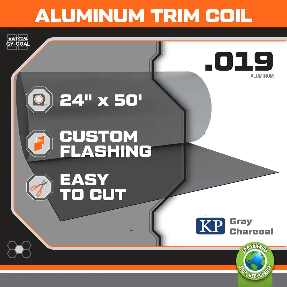 Gibraltar Building Products 24 in. x 50 ft. Gray/Charcoal Aluminum Trim Coil