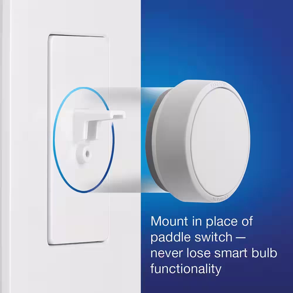 Lutron Aurora Smart Bulb Dimmer Switch for Paddle Switches, for Philips Hue Smart Bulbs, White (Z3-1BRL-PKGD-WH)